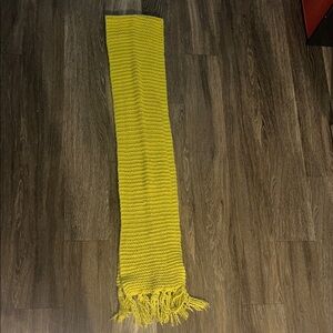 H&M Yellow Open-Knit Fringe Scarf